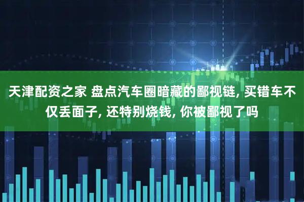 天津配资之家 盘点汽车圈暗藏的鄙视链, 买错车不仅丢面子, 还特别烧钱, 你被鄙视了吗